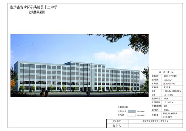 廊坊市安次区码头镇第十二中学公寓楼工程